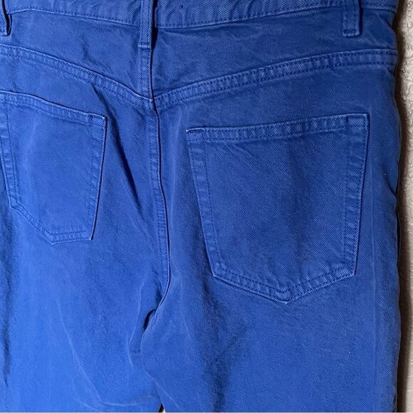 Zara Royal Blue Denim Button Fly Cropped Jeans Size 30 - Picture 8 of 9